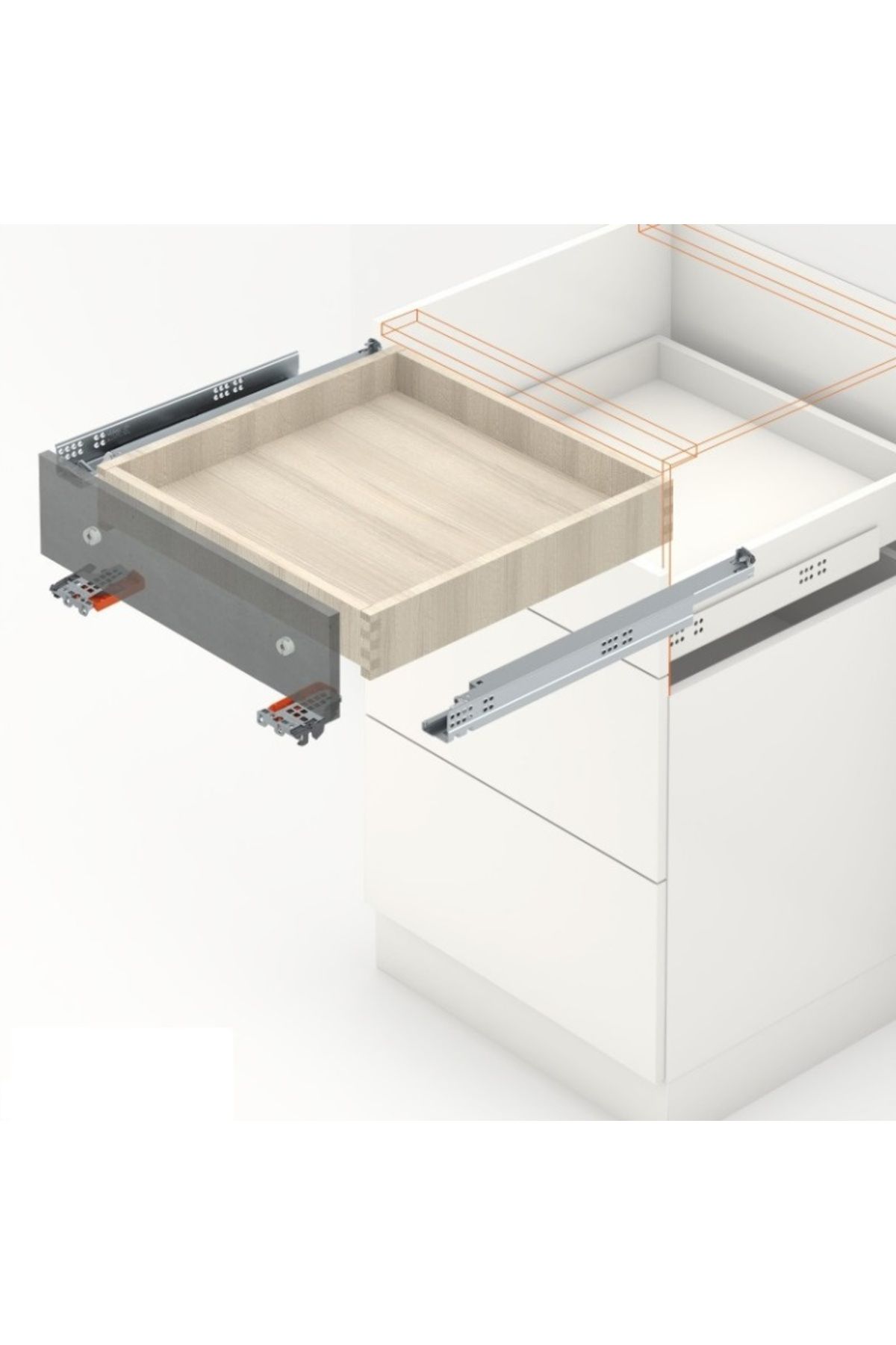 Blum Tandem Çekmece Rayı TamAçılım Frenli 50...