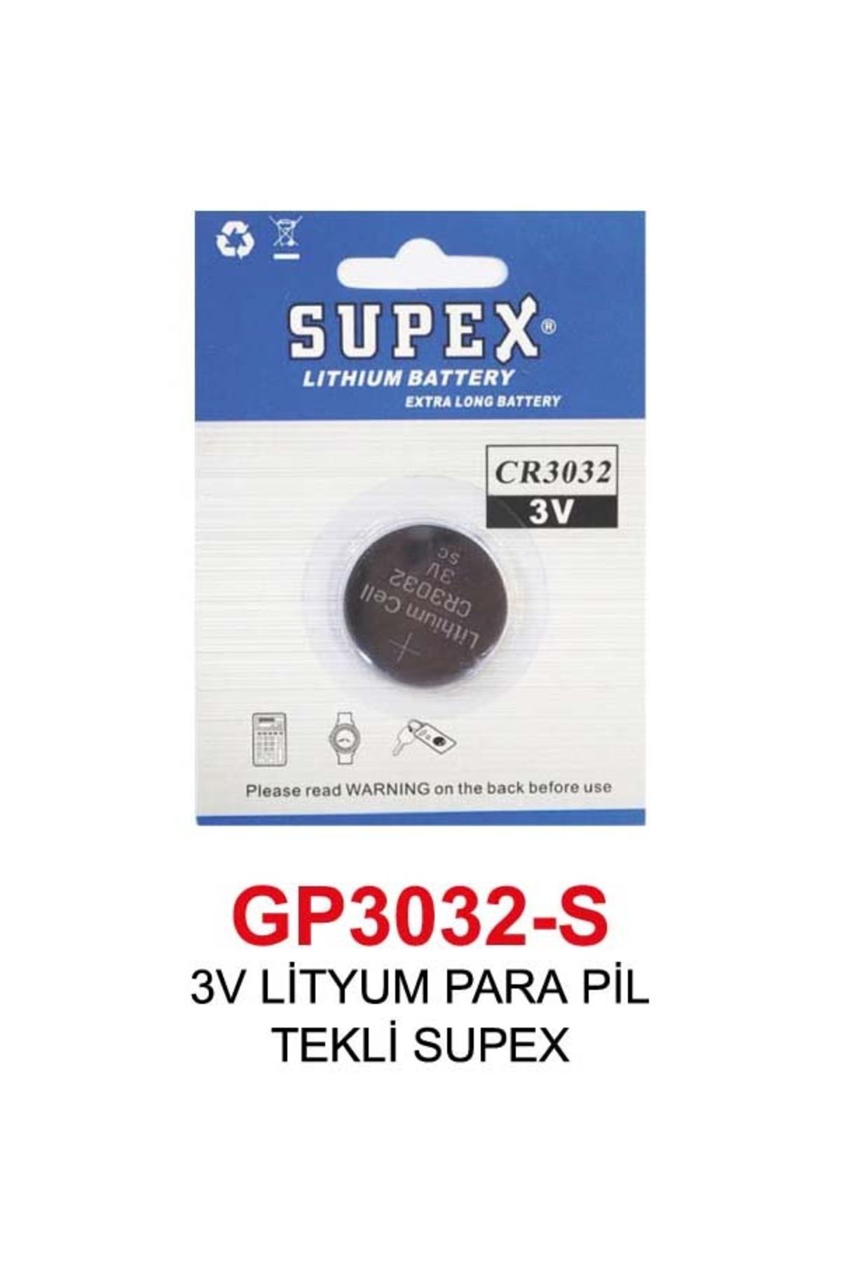 Supex 3V LİTYUM 3032-S PARAPİL TEKLİ SUPEX