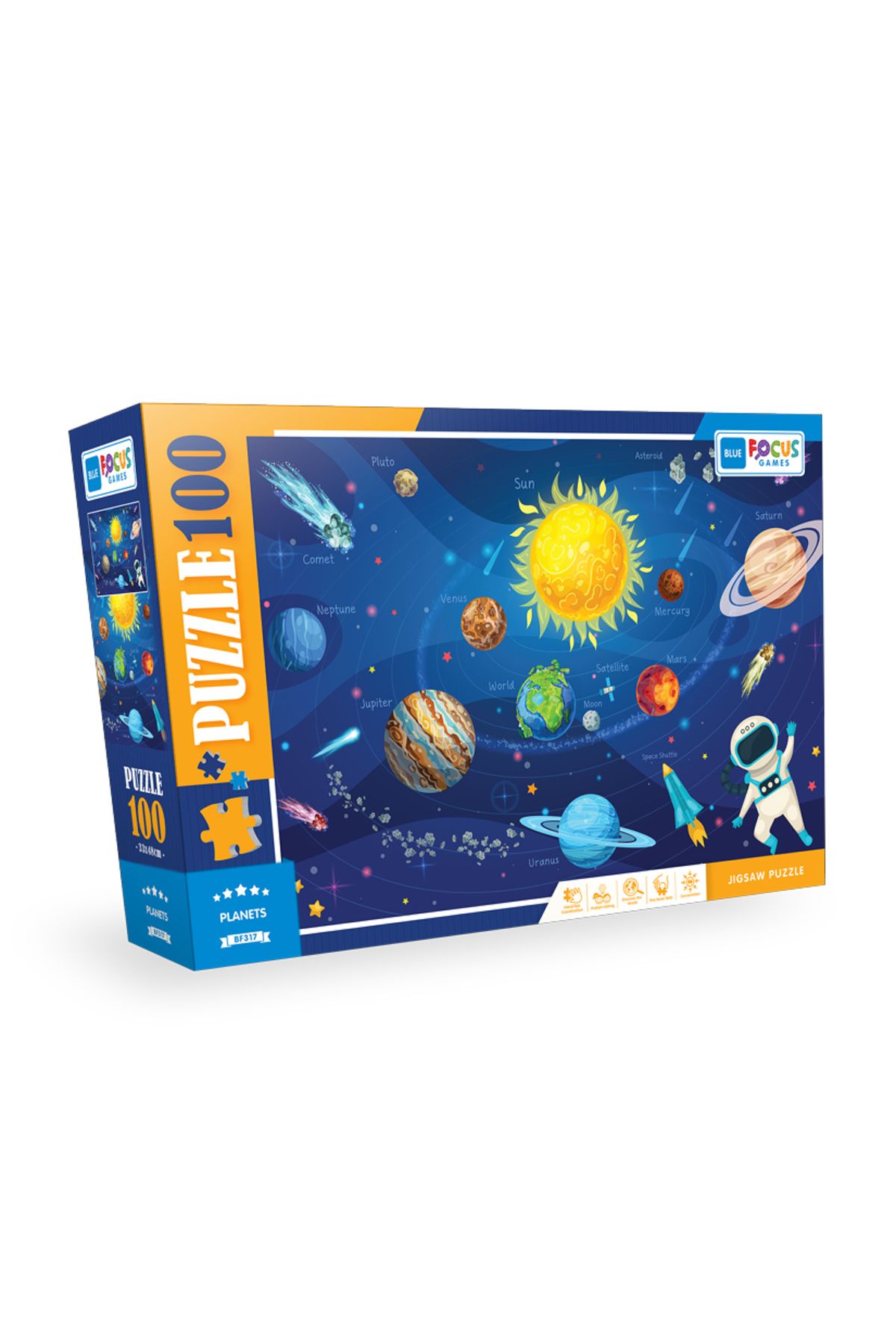 Blue Focus 100 Parça PuzzlePlanets (GEZEGENLE...