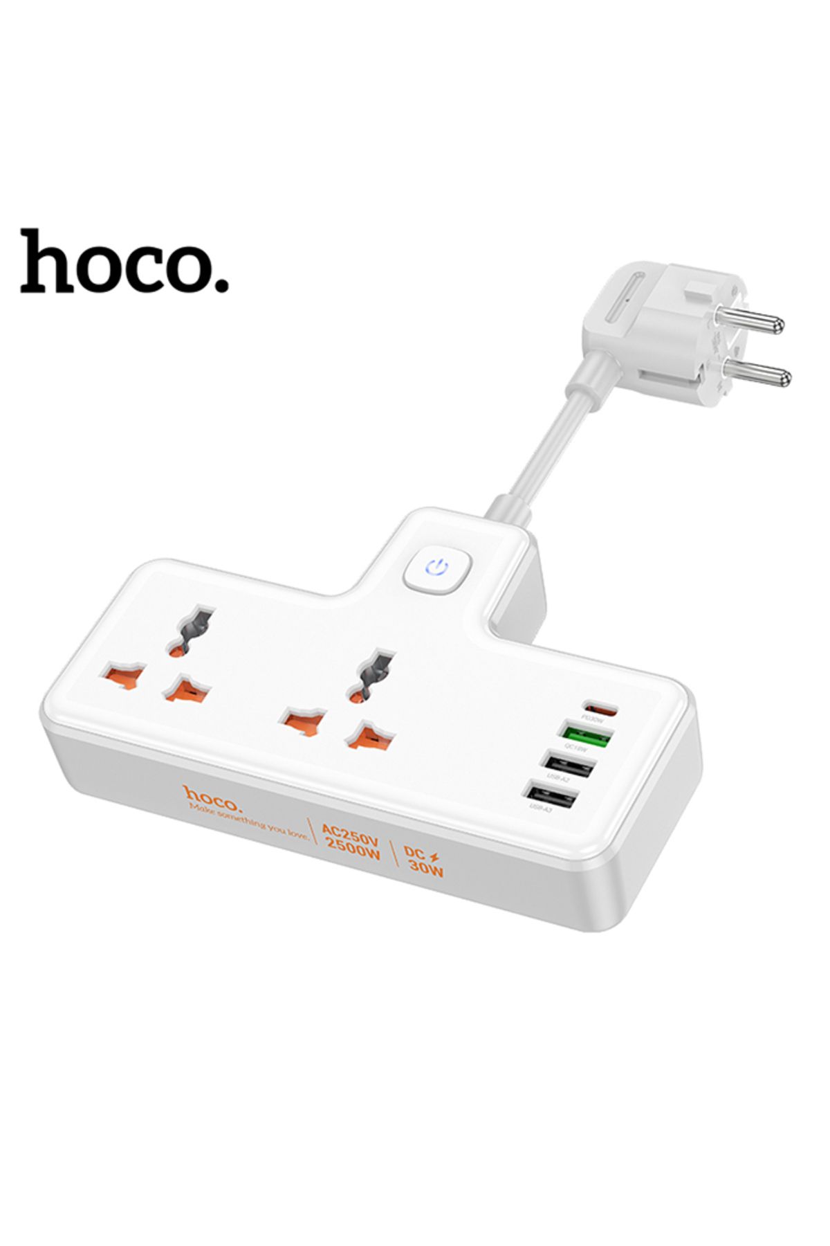 Hoco Ac11a 2500w 2 Priz 3 Usb30w Type-c Multi...