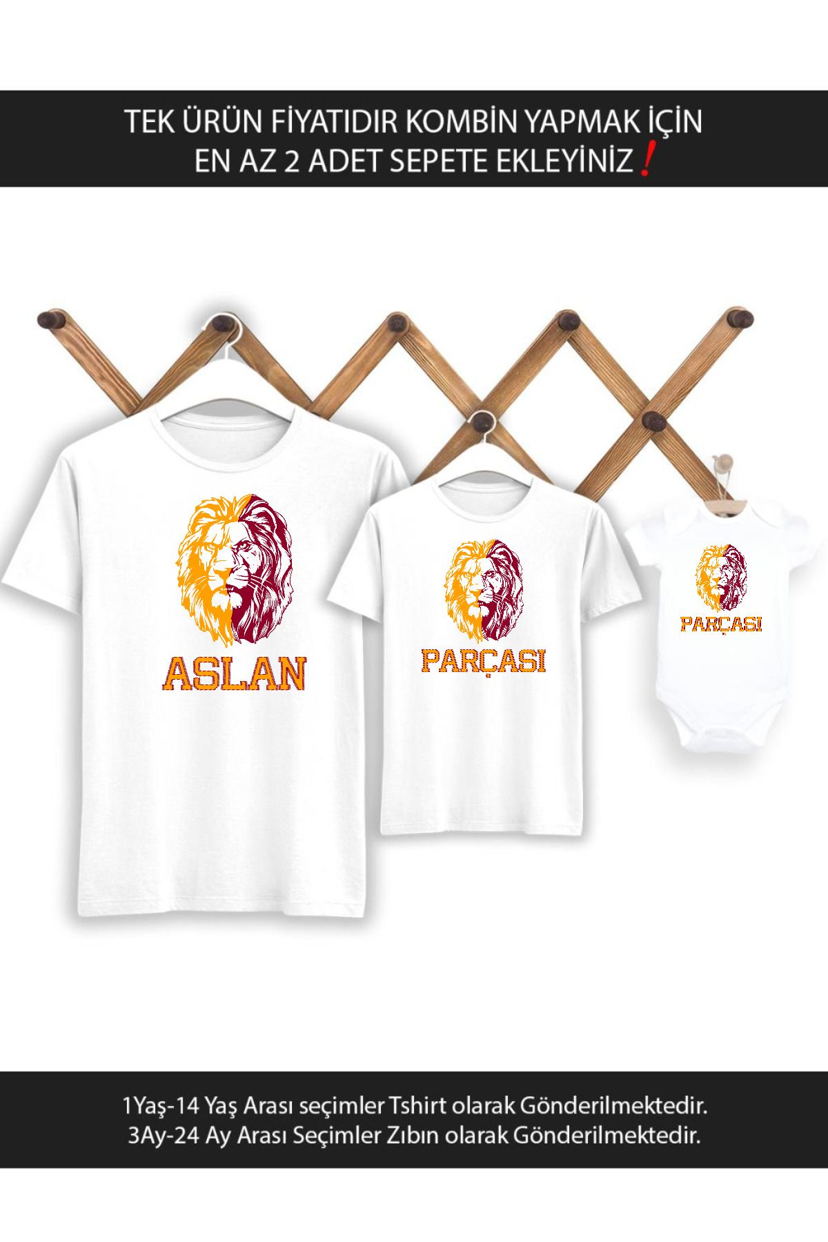 Tshirthane Sarı Kırmızı AslanParçası Baba Oğu...