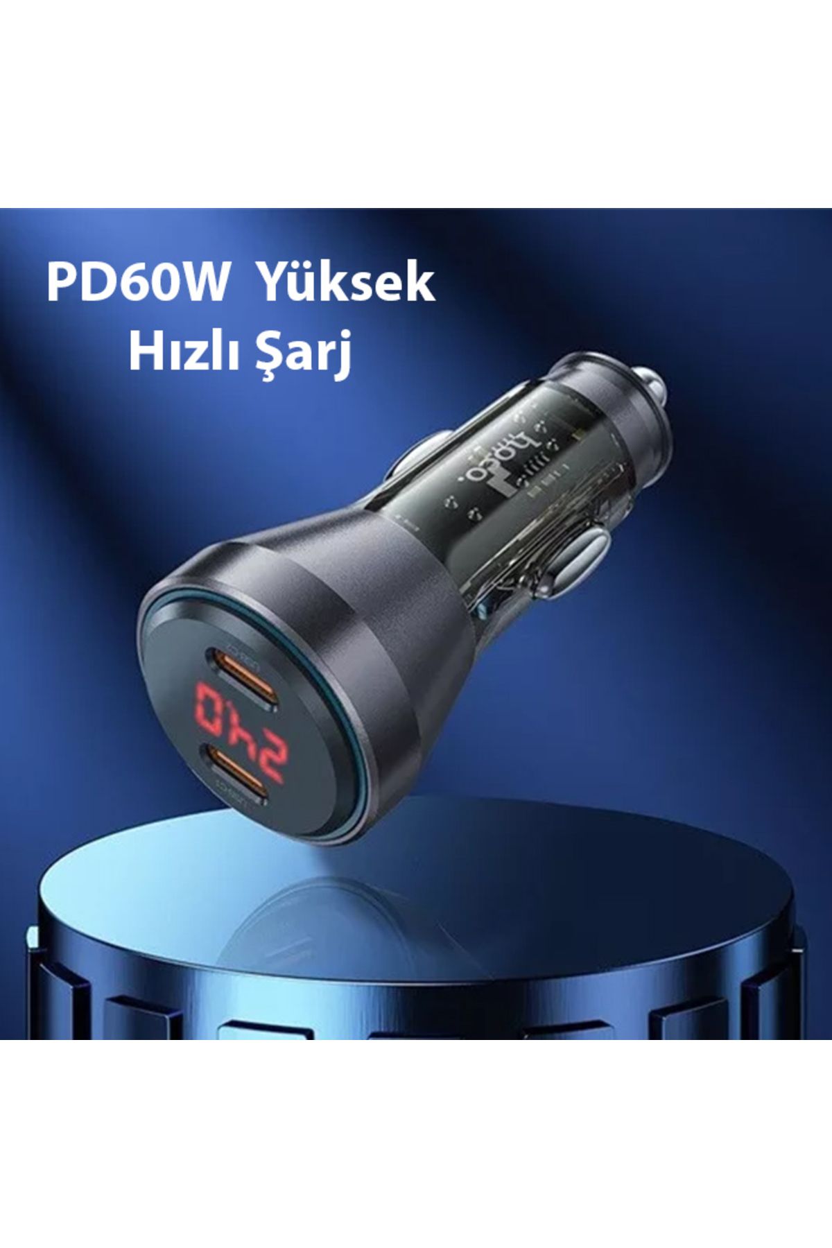 Nz12c Graceful Pd60w 2 Type-c Girişli Araç Çakmaklı Hızlı Şarj Aleti