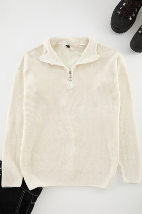 Bej  Fitted Triko Kazak TMNAW25KZ00064 Image 1