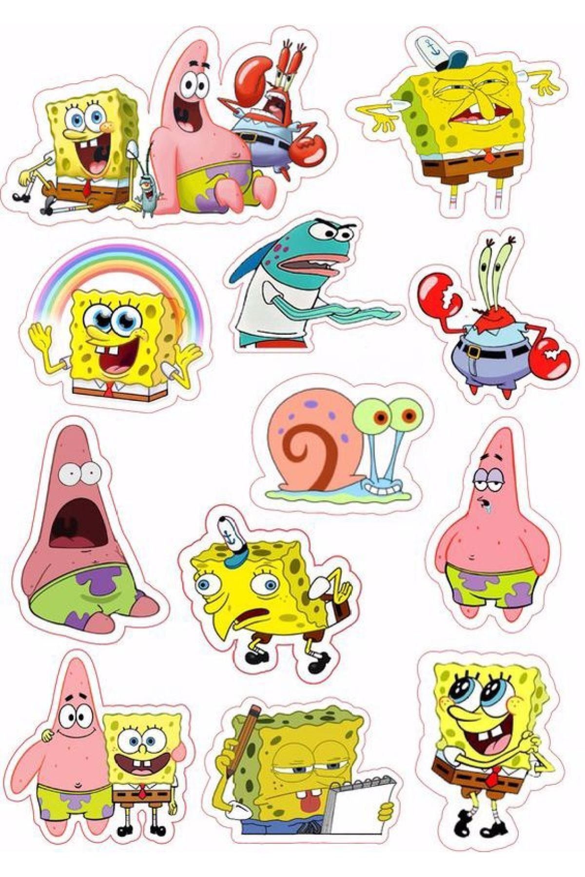 ZobarMarkt Sünger Bob Temalı Defter Ajanda Planner Laptop Sticker Seti, 2 Set