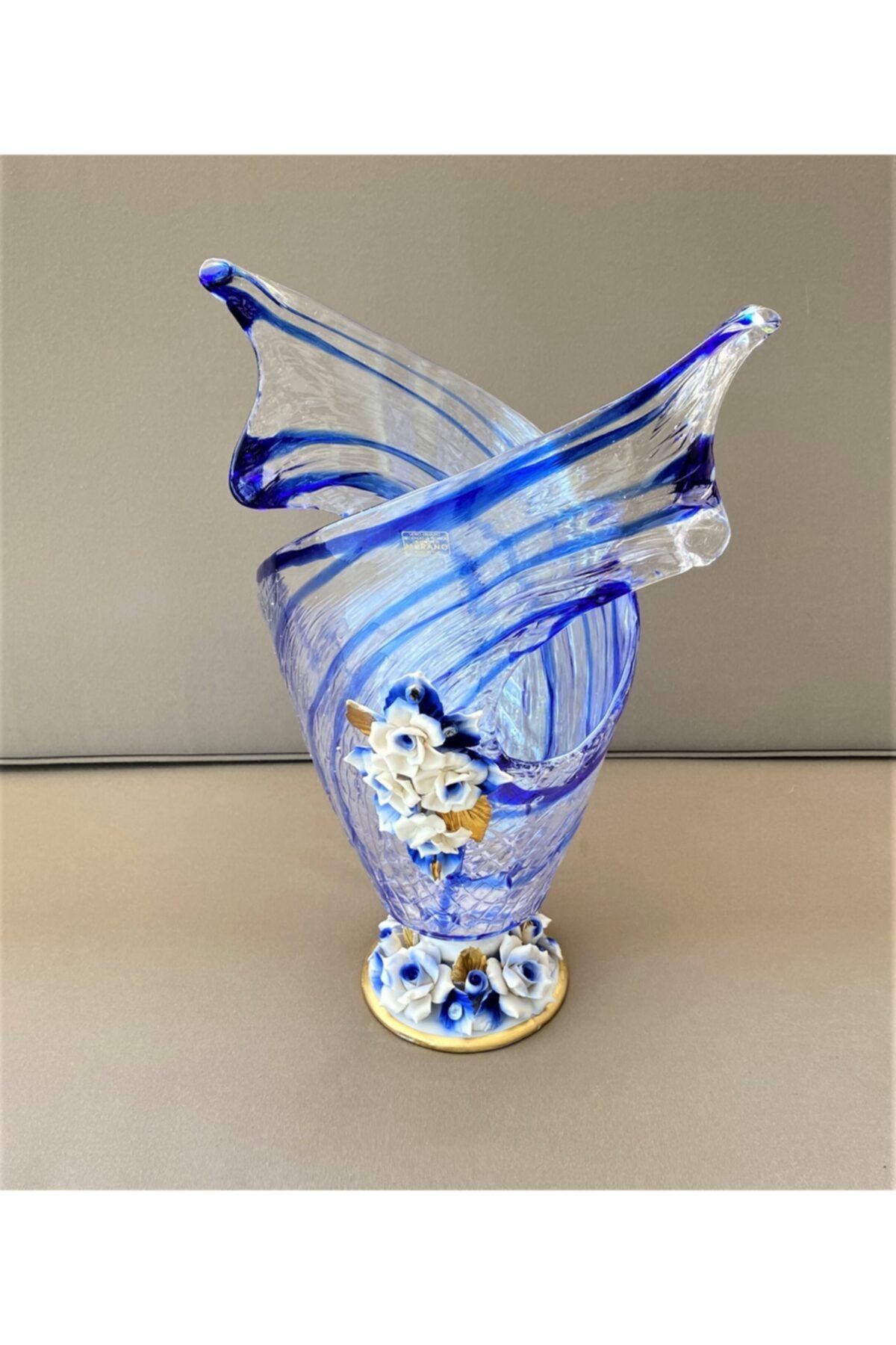 Lucky Art Mo 127 Murano Italy Mavi Vazo
