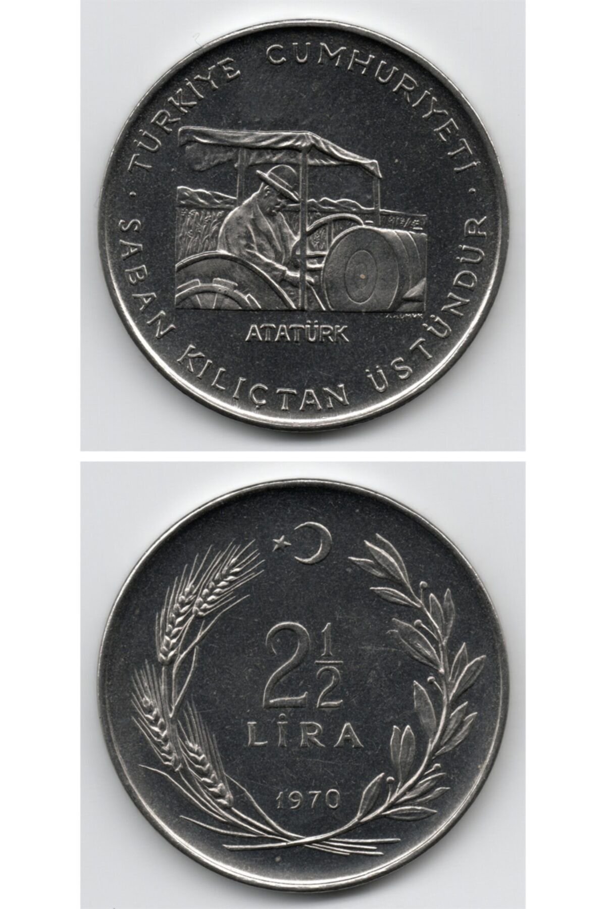 Benim Koleksiyonum F.a.o. 2.5 Tl (1970) “saban Kılıçtan Üstündür” Çil Eski Madeni Para