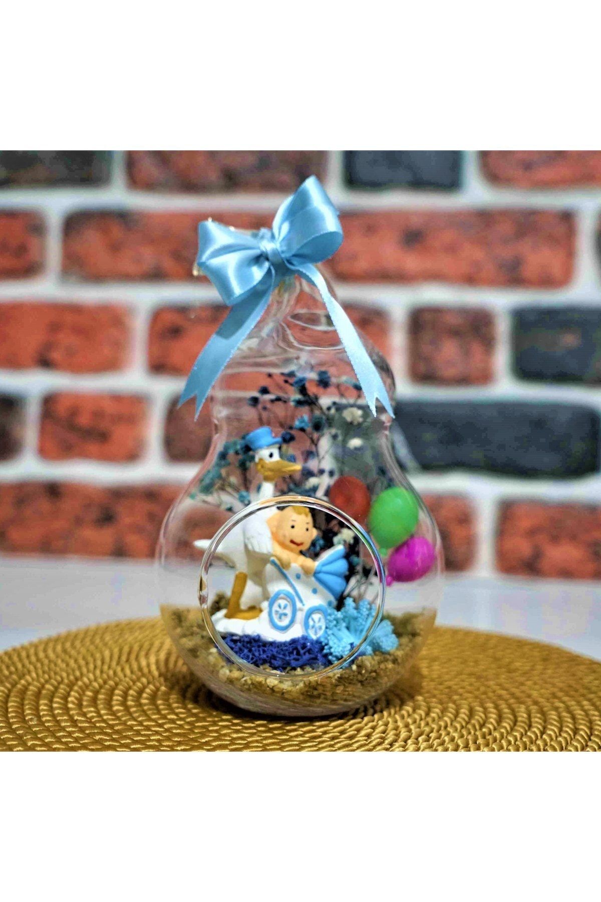 EBA ÇİÇEK Mini Armut Leylekli Erkek Bebek-yeni Doğan-bebek Hediyesi Teraryum