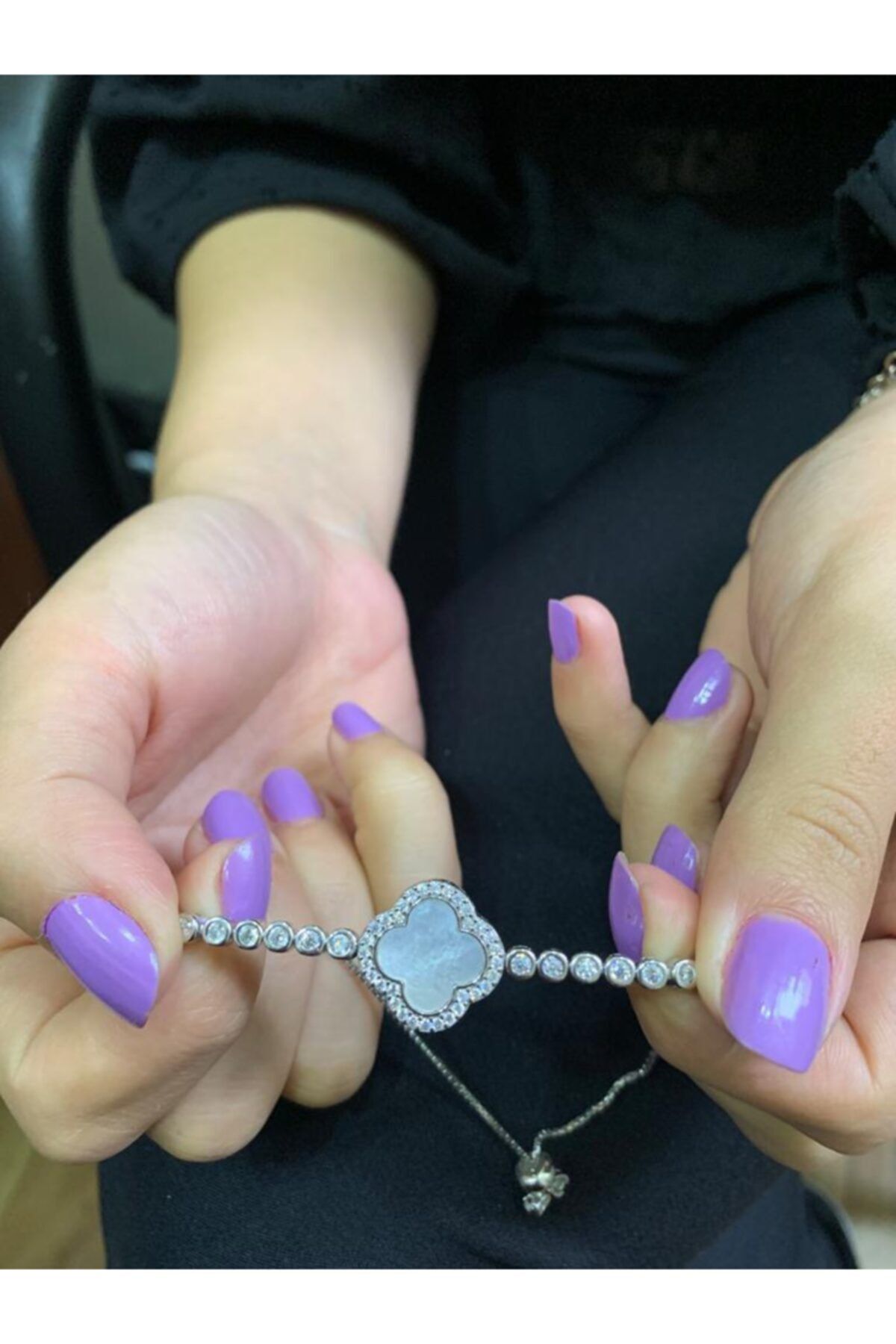 925 Gümüş Kadın Su Yolu Van Cleef 925 Ayar Gümüş Bileklik