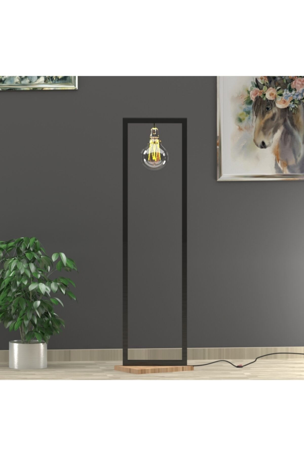 Uyan Ev Ürünleri Metal Lambader Dekoratif Masa Lambası Profil Lambader