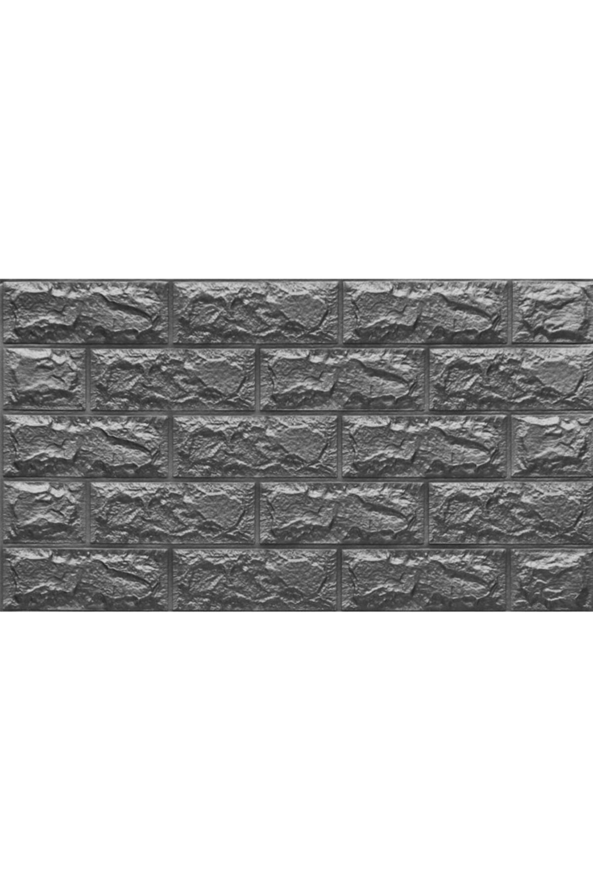 Renkli Duvarlar Arkası Yapışkanlı Açık Gri Tuğla Desen Duvar Kağıdı Panel 70x38cm