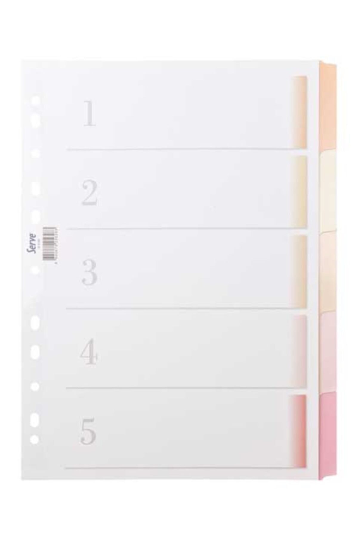 Serve Pastel Seri Karton Ayraç 5 Renkli 10 Lu Paket