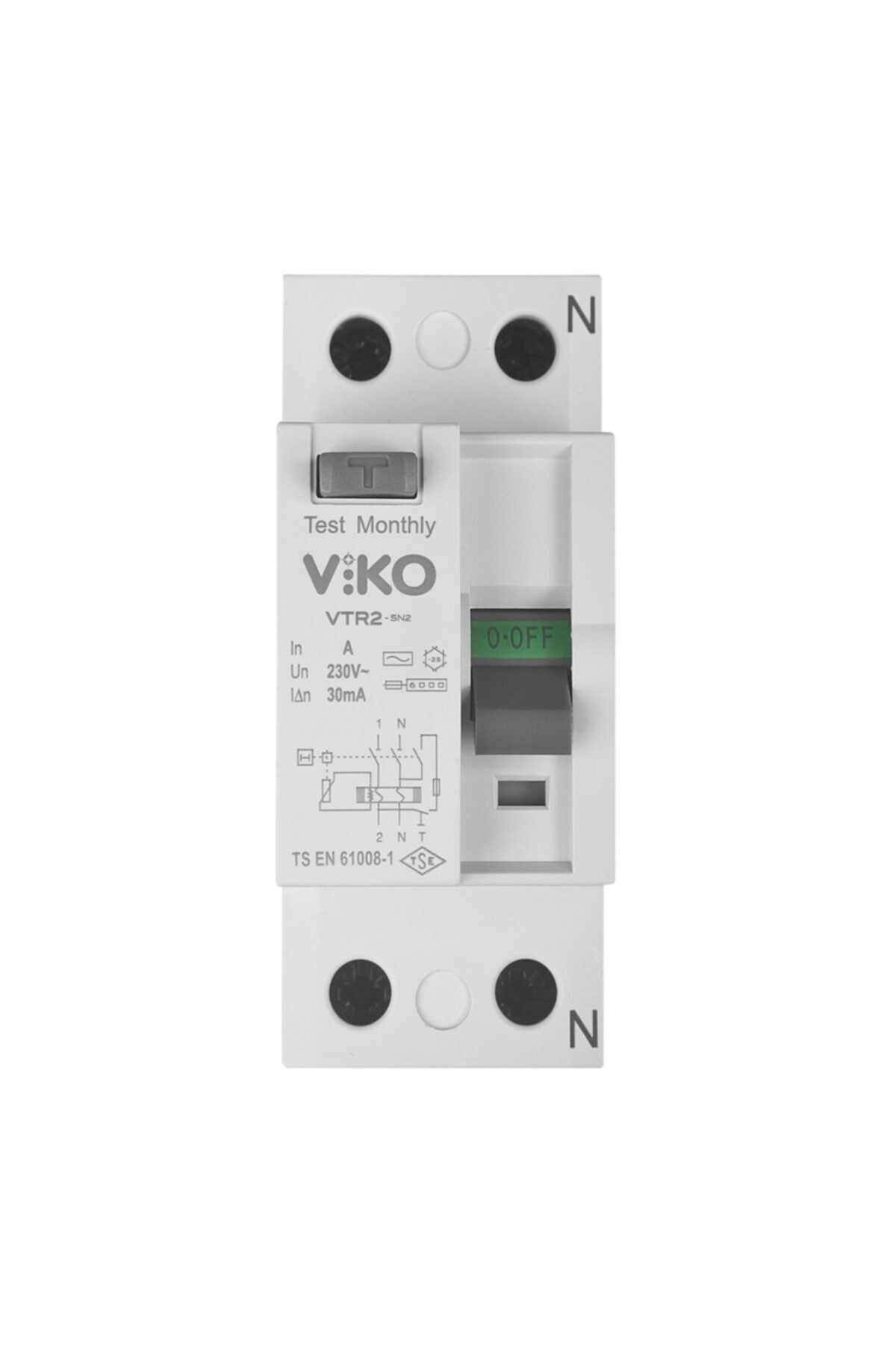 VİKO 2x40 Amper 30 ma Kaçak Akım Rölesi Vtr2 4030
