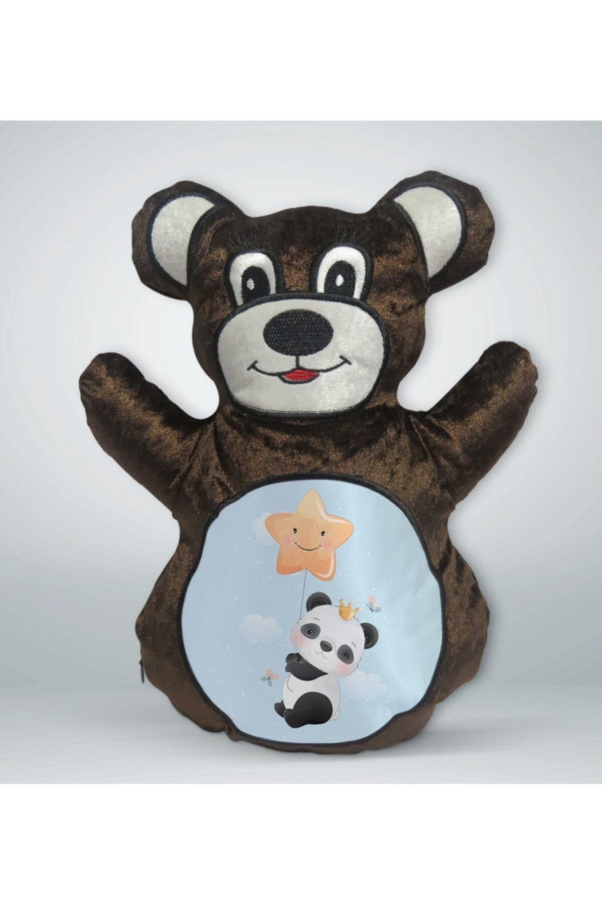 BK Gift Sevimli Panda Tasarımlı Kahverengi Ayıcık Yastık 7