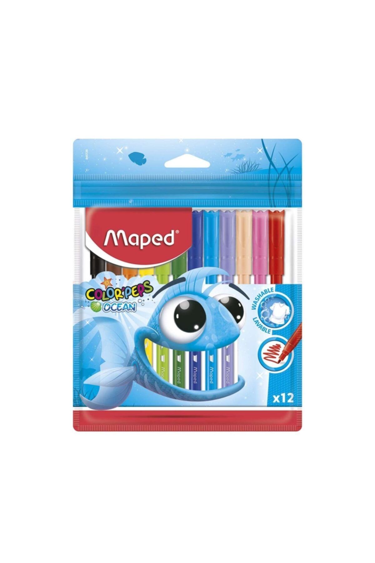 Maped Color Peps Ocean Plastik Poşet Keçeli Kalem 12 Renk 3154148457206
