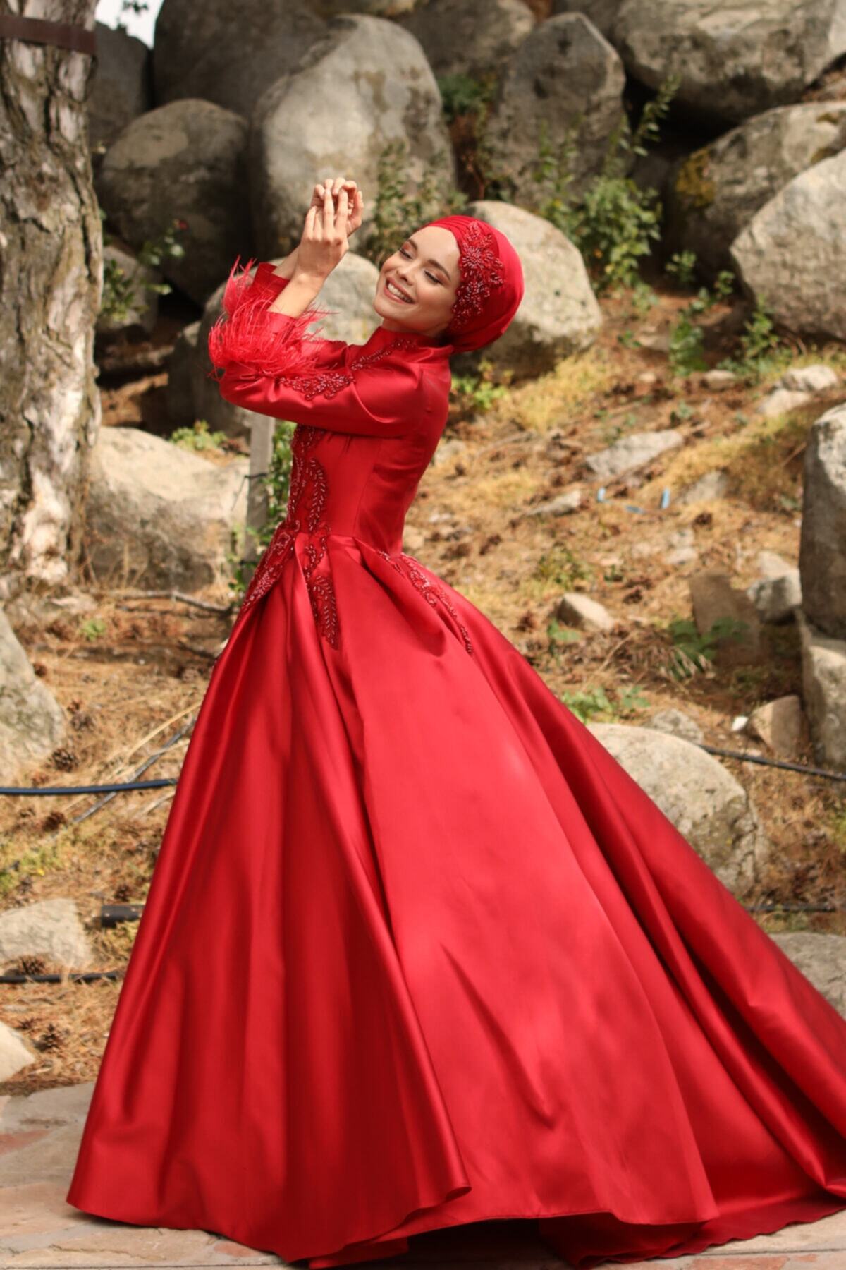 MY DREAMS COLLECTİON Nadide Abiye Kırmızı