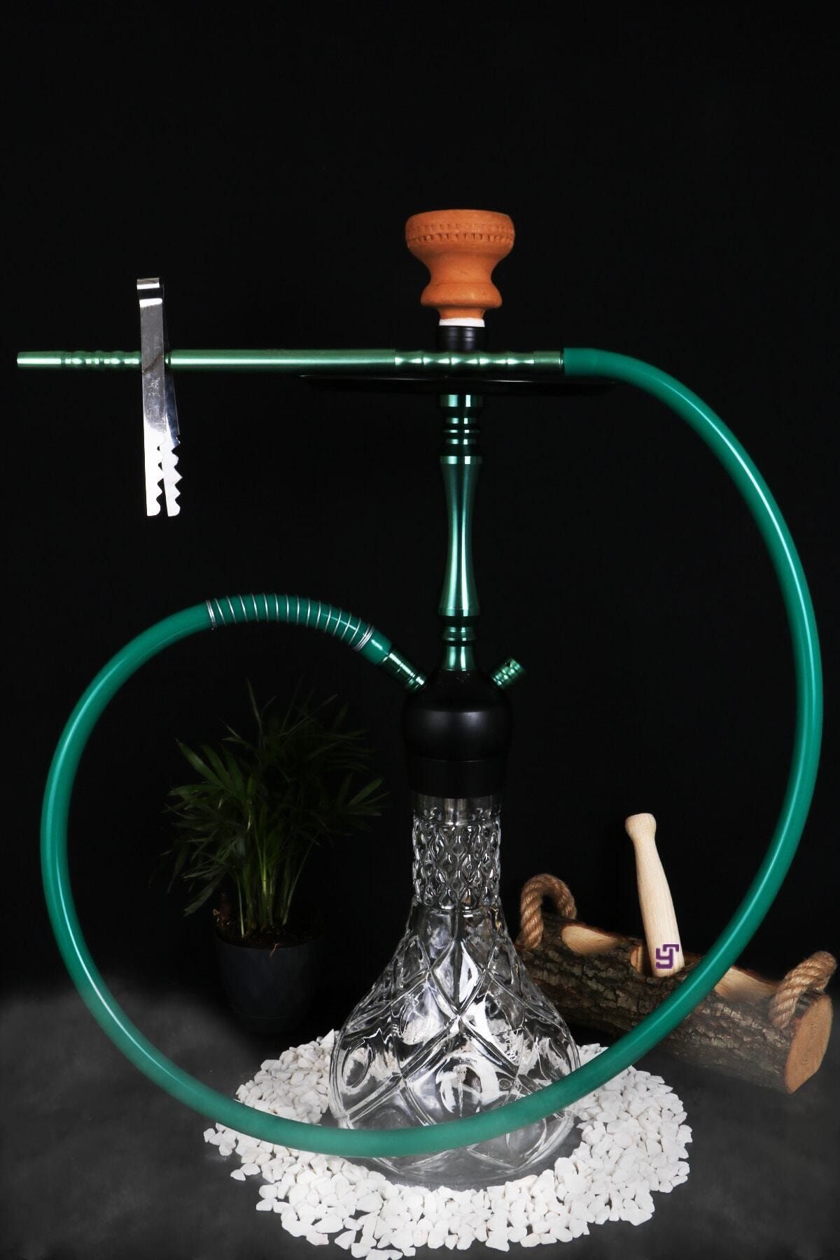 Shisha Malzeme Acıbadem Yeşil Orta Kilitli Konya Nargile Takımı