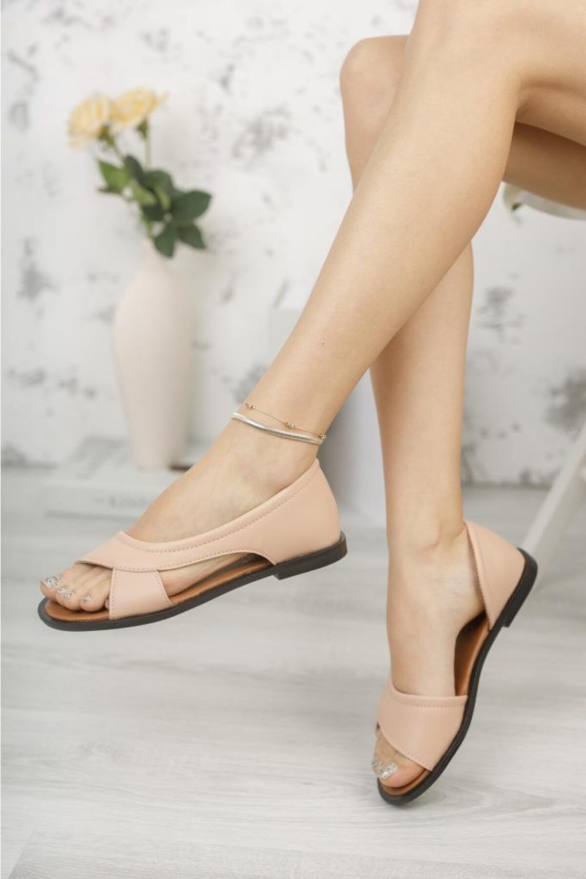 Moda Frato Kadın Pudra Açık Sandalet