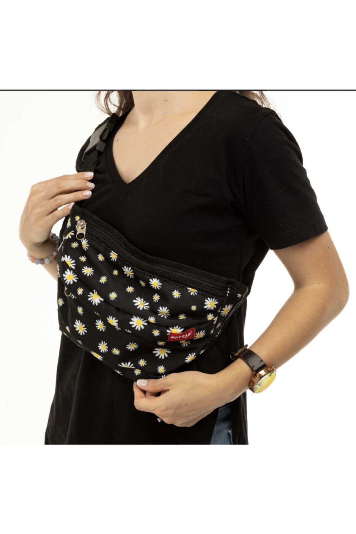 muyoso Papatya Desen Bel Çantası