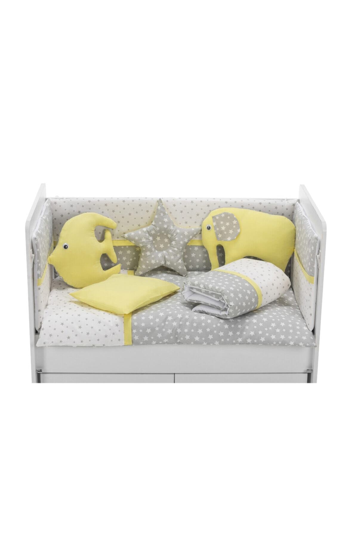 Moje Gri Sarı Lüks Uyku Seti 12 Parça 60x120