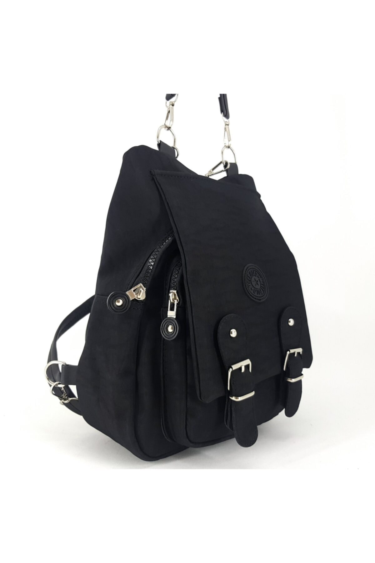 Eylül Bag Kadın Siyah Lacetti Kırınkıl Kumaş Sırt Ve Omuz Çantası