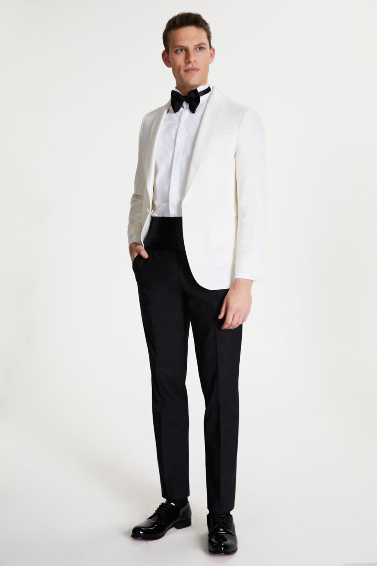 Damat Slim Fit Ekru Smokin Takım