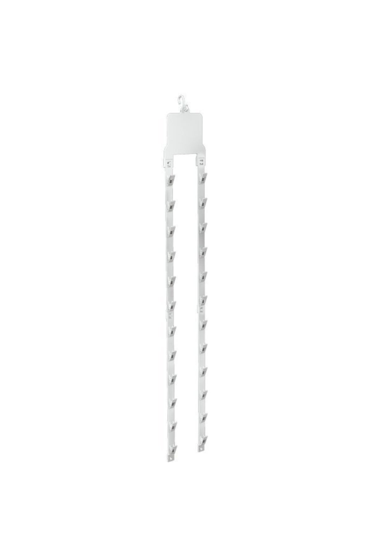 asPOS Display Asalak Askılı Set Çift Sıralı, Mandallı Asılan Stand Beyaz 10'lu Paket