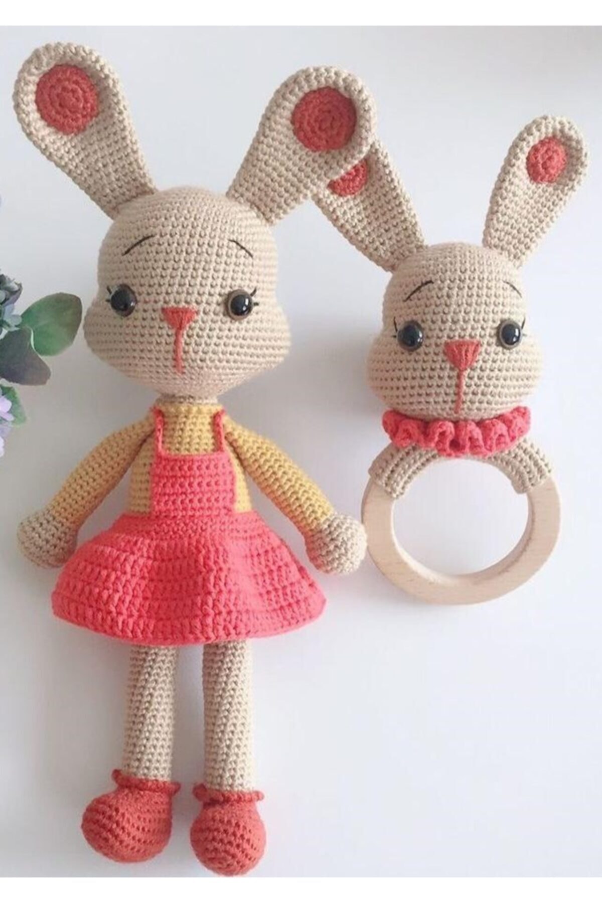 TOYSCİTY Tavşan Betty Ve Çıngırağı Organik Oyuncak