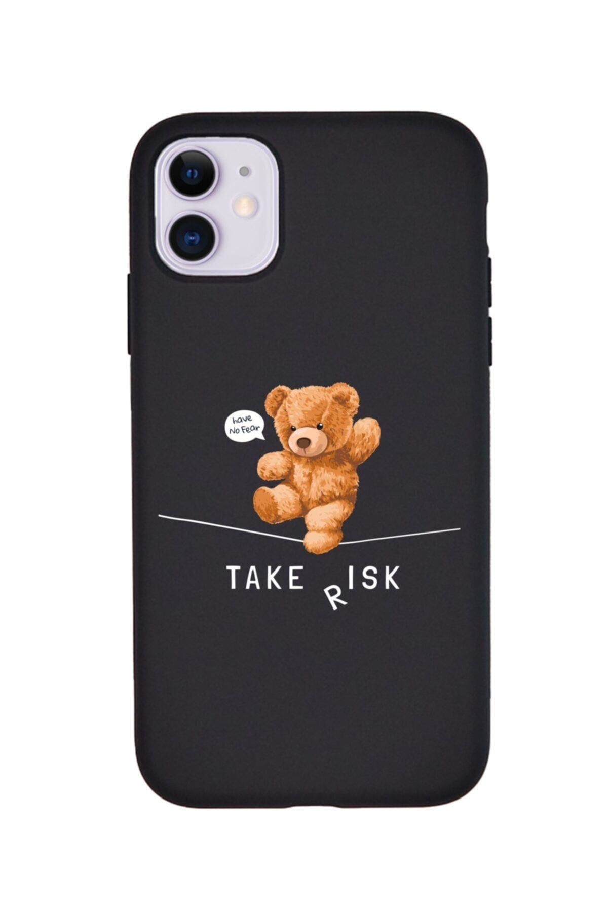 KaffCase Iphone 11 Take Risk Teddy Bear Tasarımlı Lansman Kılıf