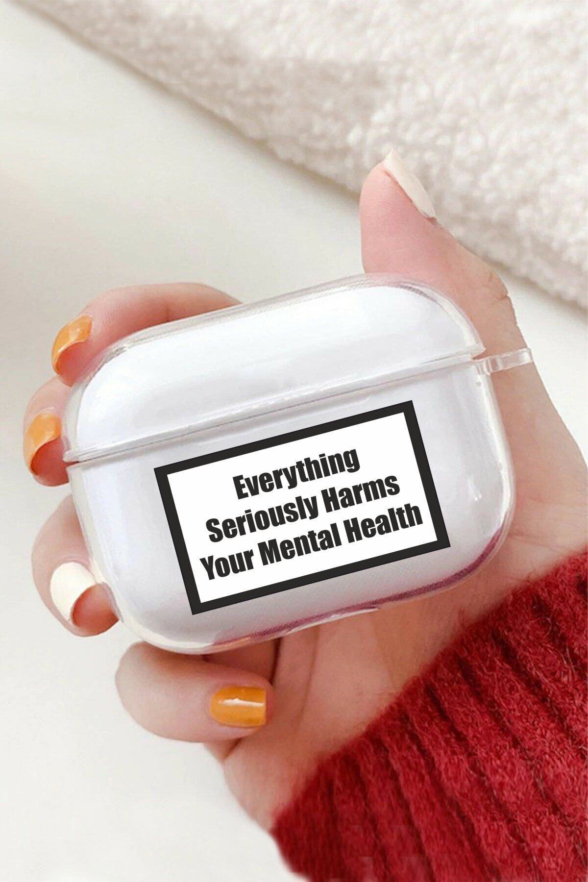 Bel Caso Premium Silikonlu Everything Tasarımlı Şeffaf Airpods Pro Kılıfı