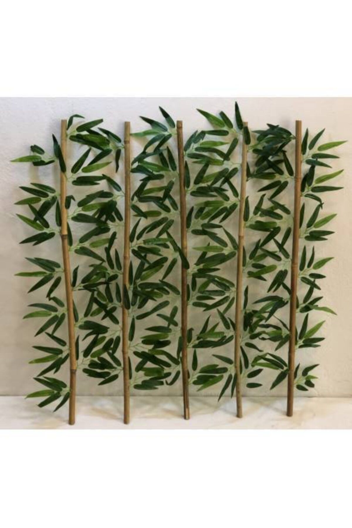 DEKOR DÜKKANIM Yapay Yapraklı Dekoratif Bambu Çubuğu 90cm 5 Adet