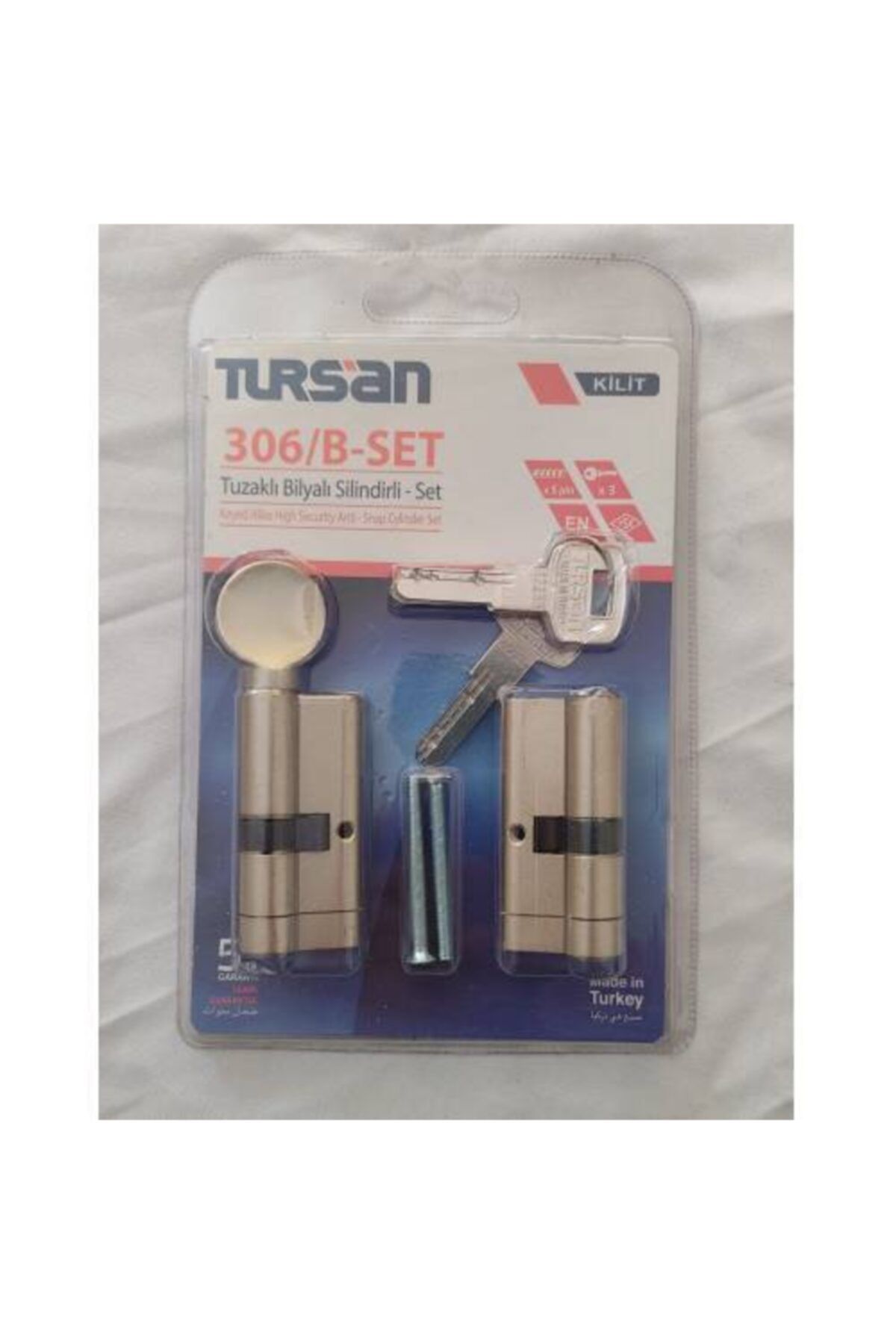 Tursan 2'li Set 306 B Set Tuzaklı Bilyalı Barel Silindir 3 Anahtar