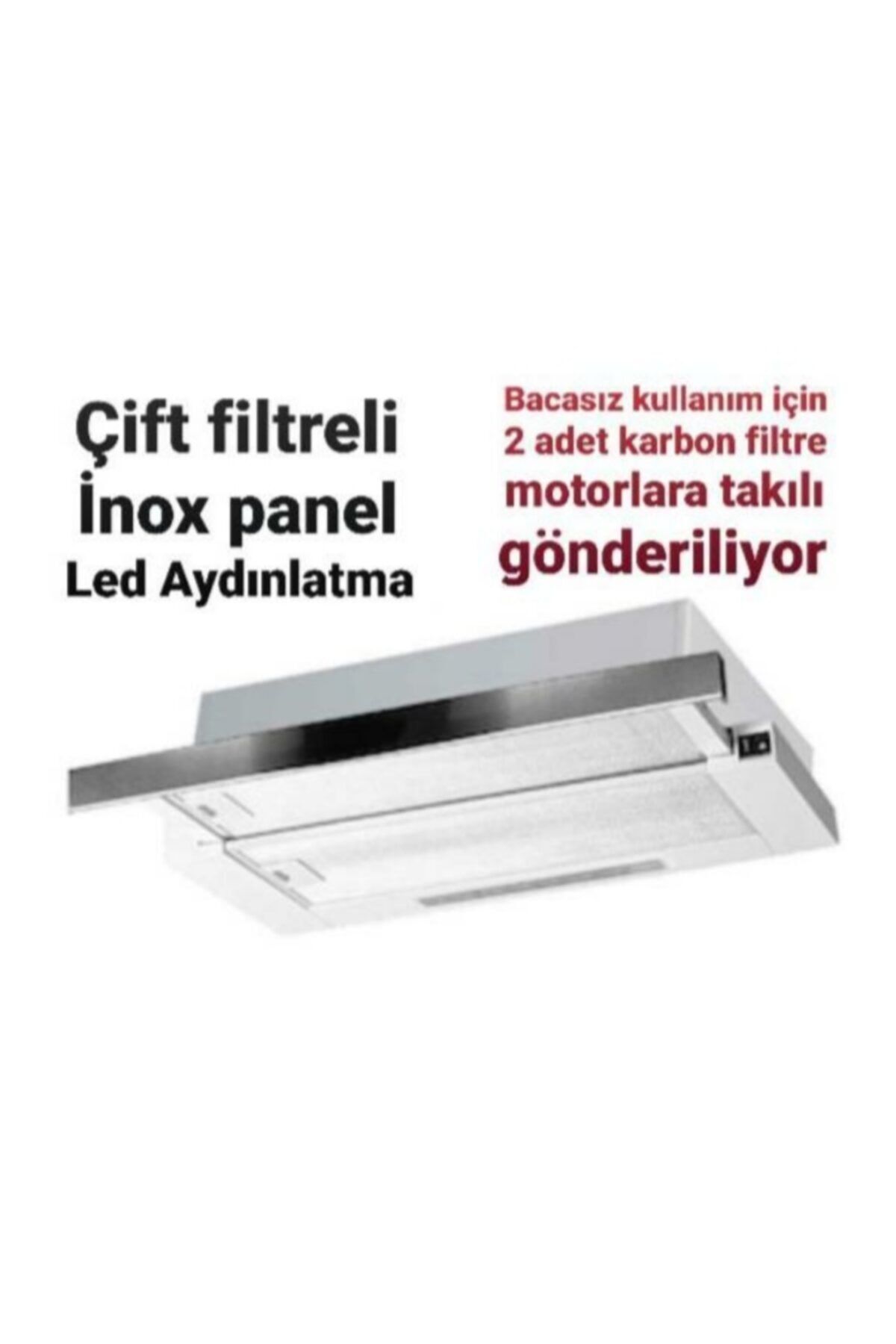 Alpina Bacasız Borusuz Aspiratör Salyangoz Motor Led Aydınlatma Inox Panel Yıkanabilir Çift Alüminyumfiltre