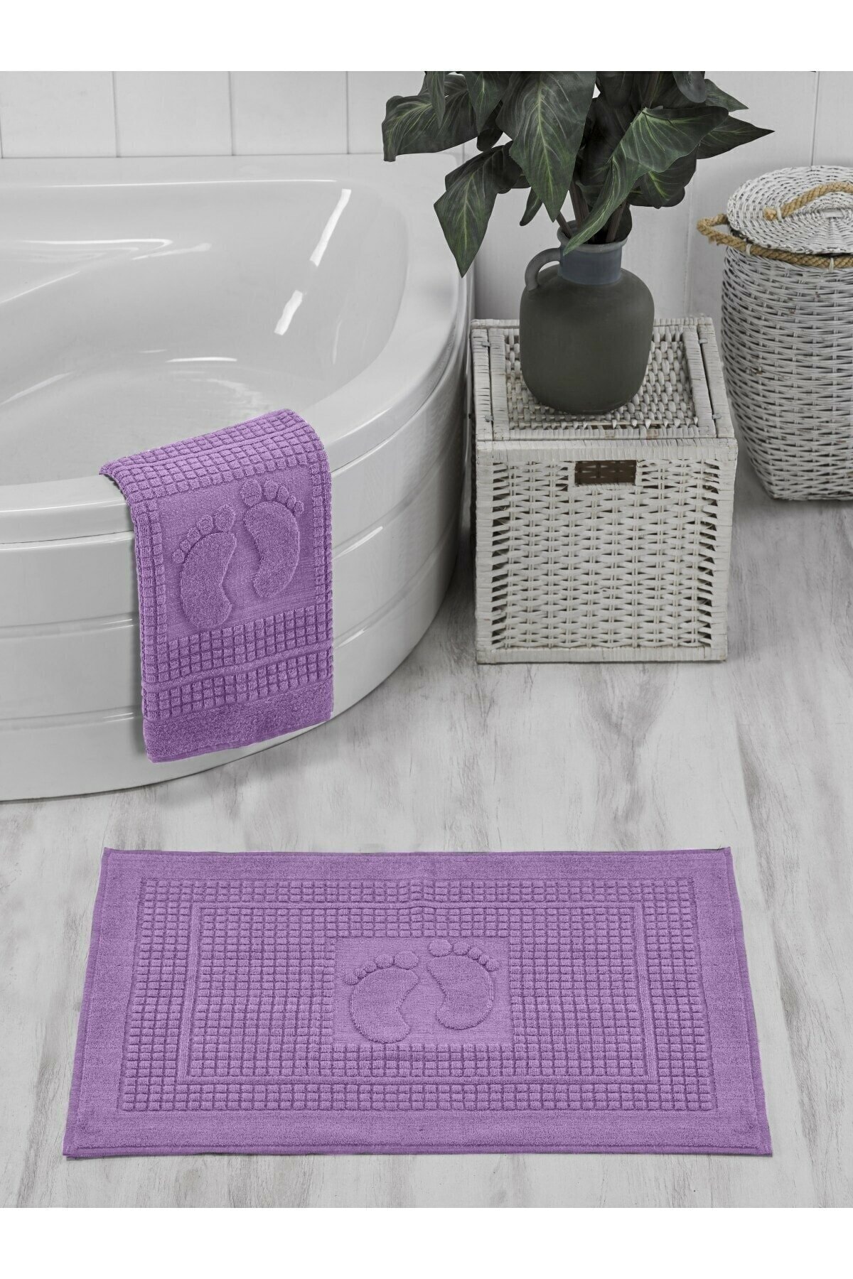 ROSEHOME 50x70 Cm Ayak Havlusu %100 Pamuklu Mor