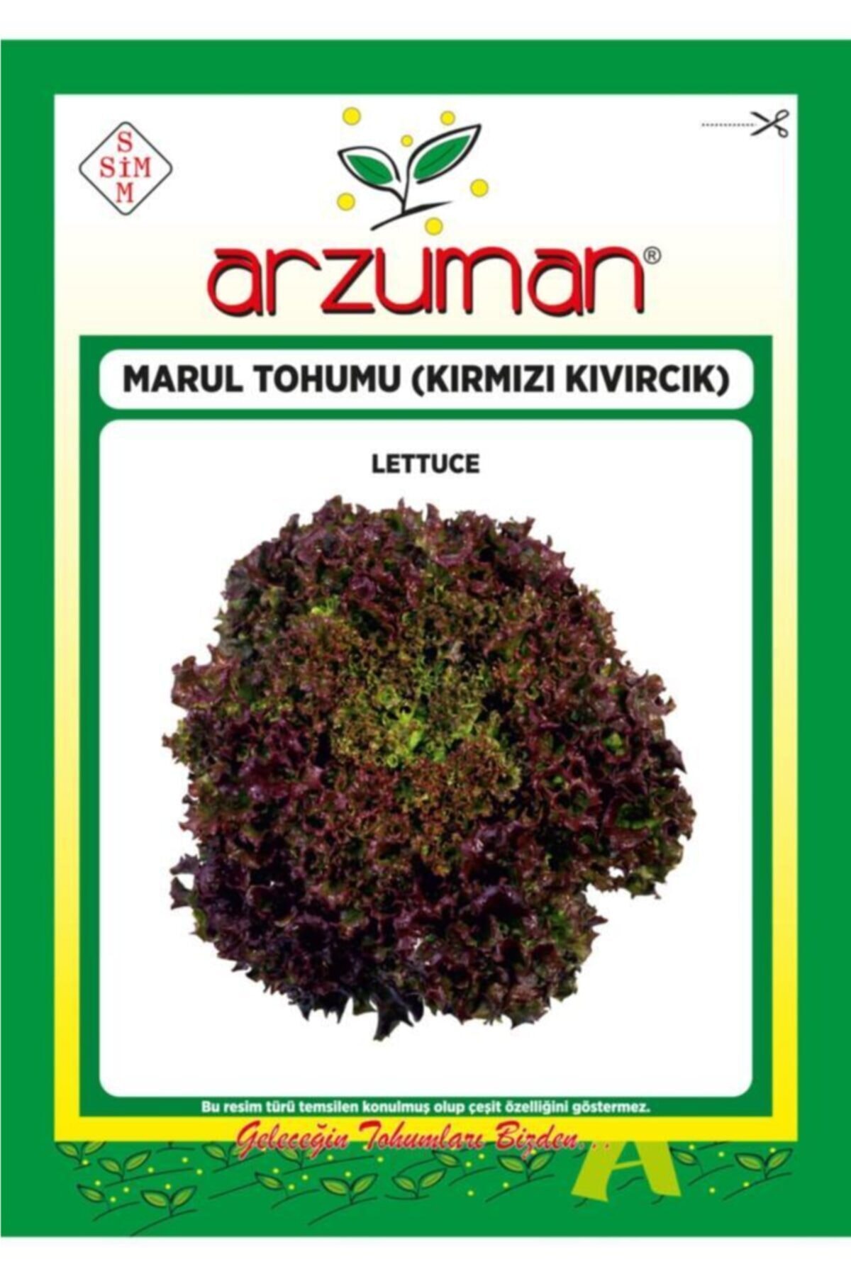 GüçlüTedarik Kırmızı Kıvırcık Marul Tohumu 5 Gram 3000 Tohum