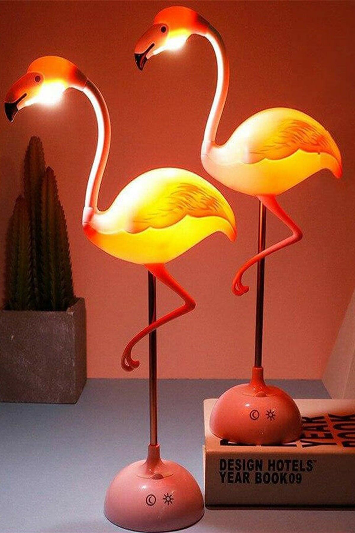 moonlovers hediyelik Led Işıklı Flamingo Masaüstü Ve Gece Lambası Dokunmatik & Sarjlı