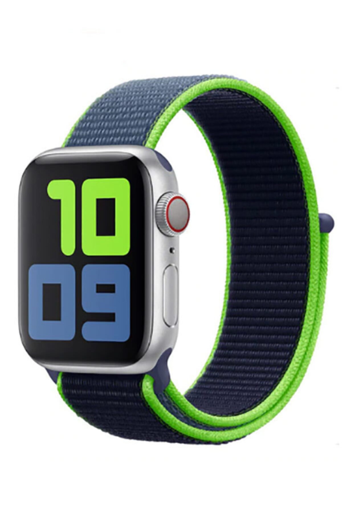 Apple Watch 1 2 3 4 5 6 Se 44 Mm Örgülü Lüks Kordon Lime + Popsocket