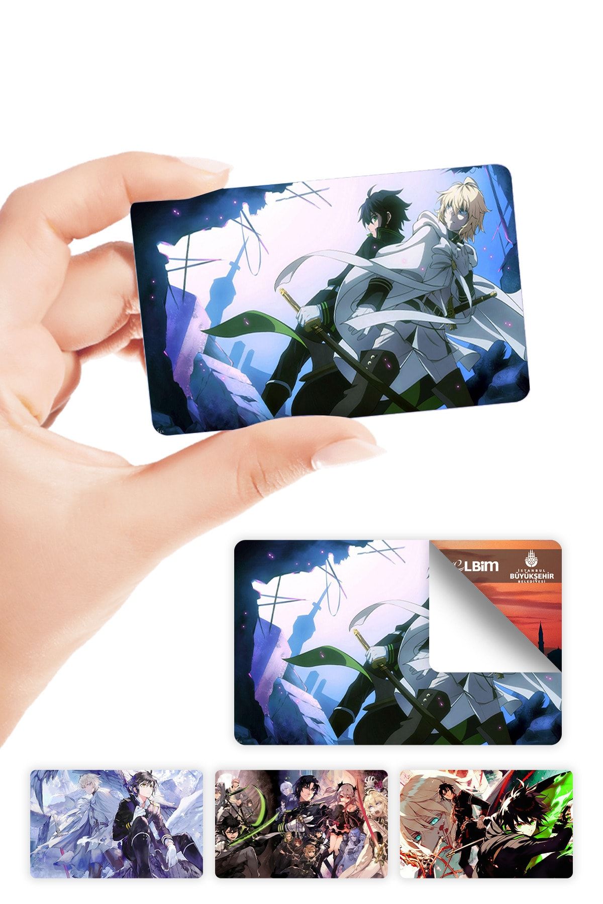 ZipZap Owari No Seraph Kart Kaplama Anime Sticker 4 Adet