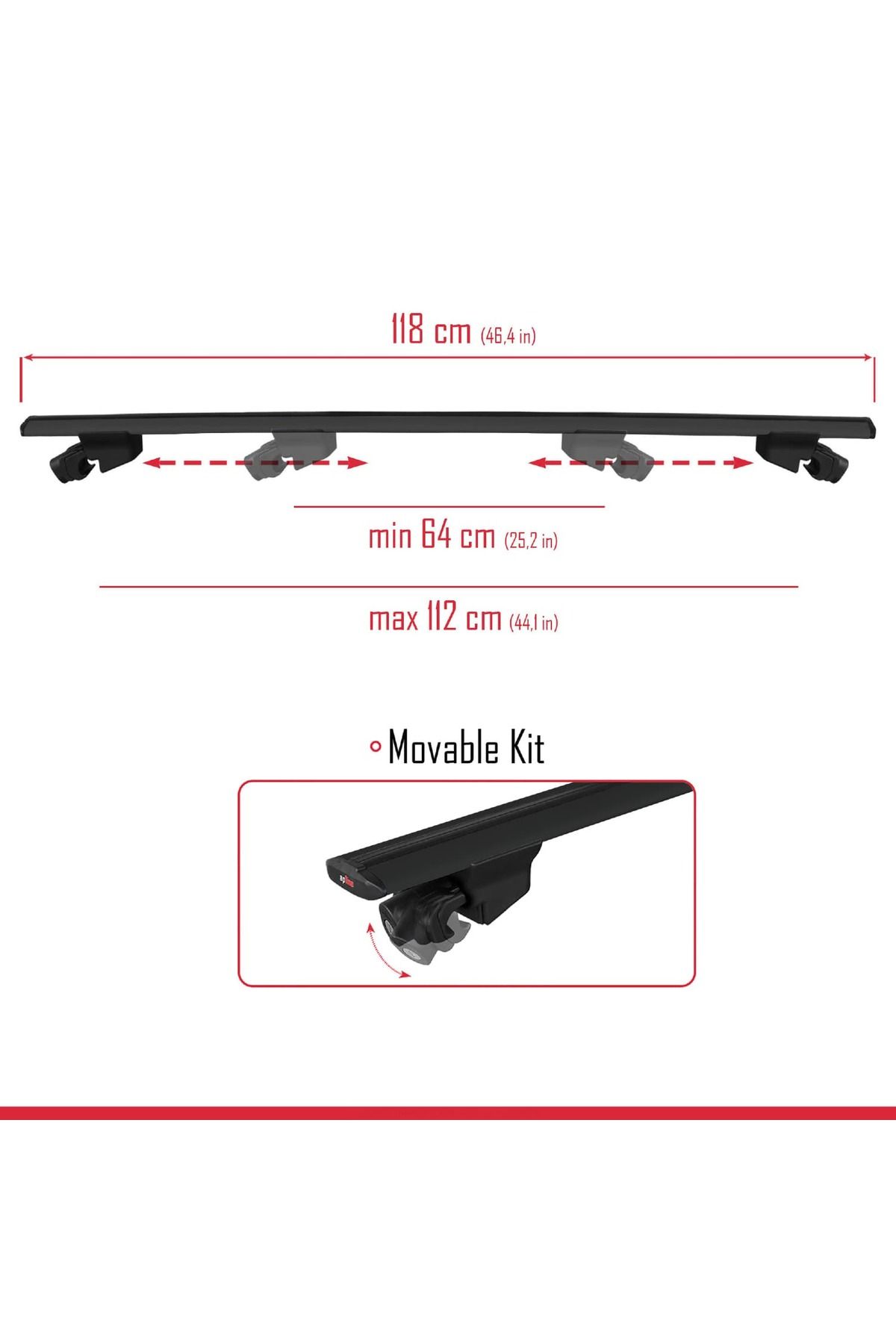 Dacia Dokker (K67) 2012 Ve Sonrası Ile Uyumlu Hook Model Ara Atkı Tavan Barı Siyah 2 Adet