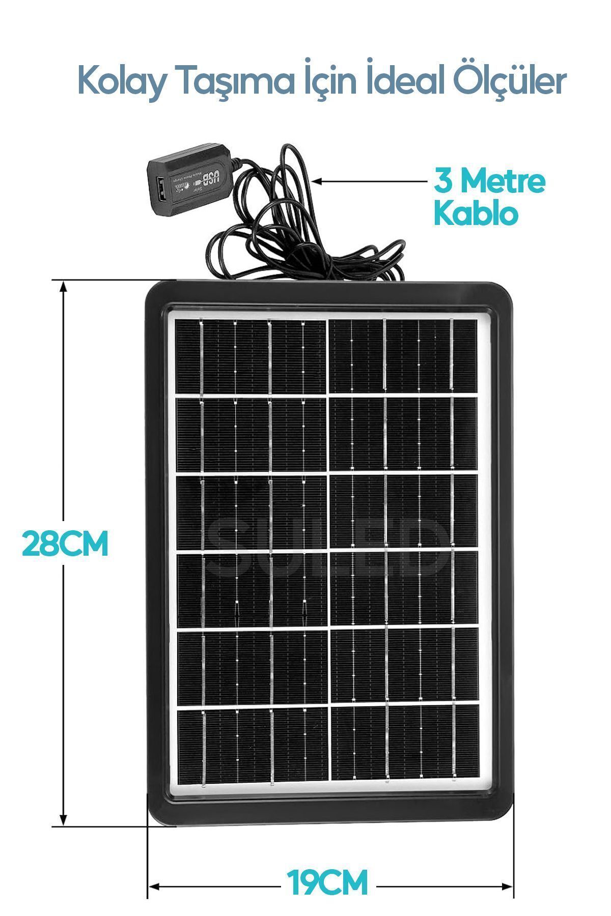 Güneş Enerjili Solar USB Şarj Paneli 6V USB Çıkışlı 2A Telefon Tablet ve USB Ürün Şarj Ünitesi