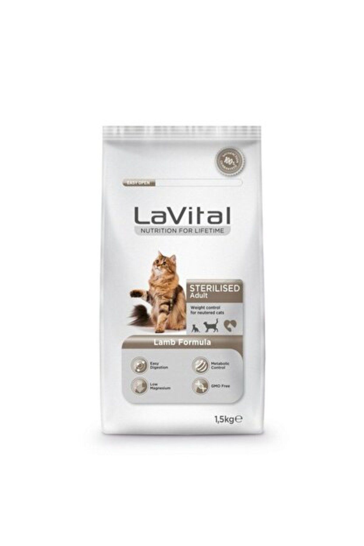 Lavital Kuzu Etli Kısırlaştırılmış Yetişkin Kedi Maması 1,5 Kg