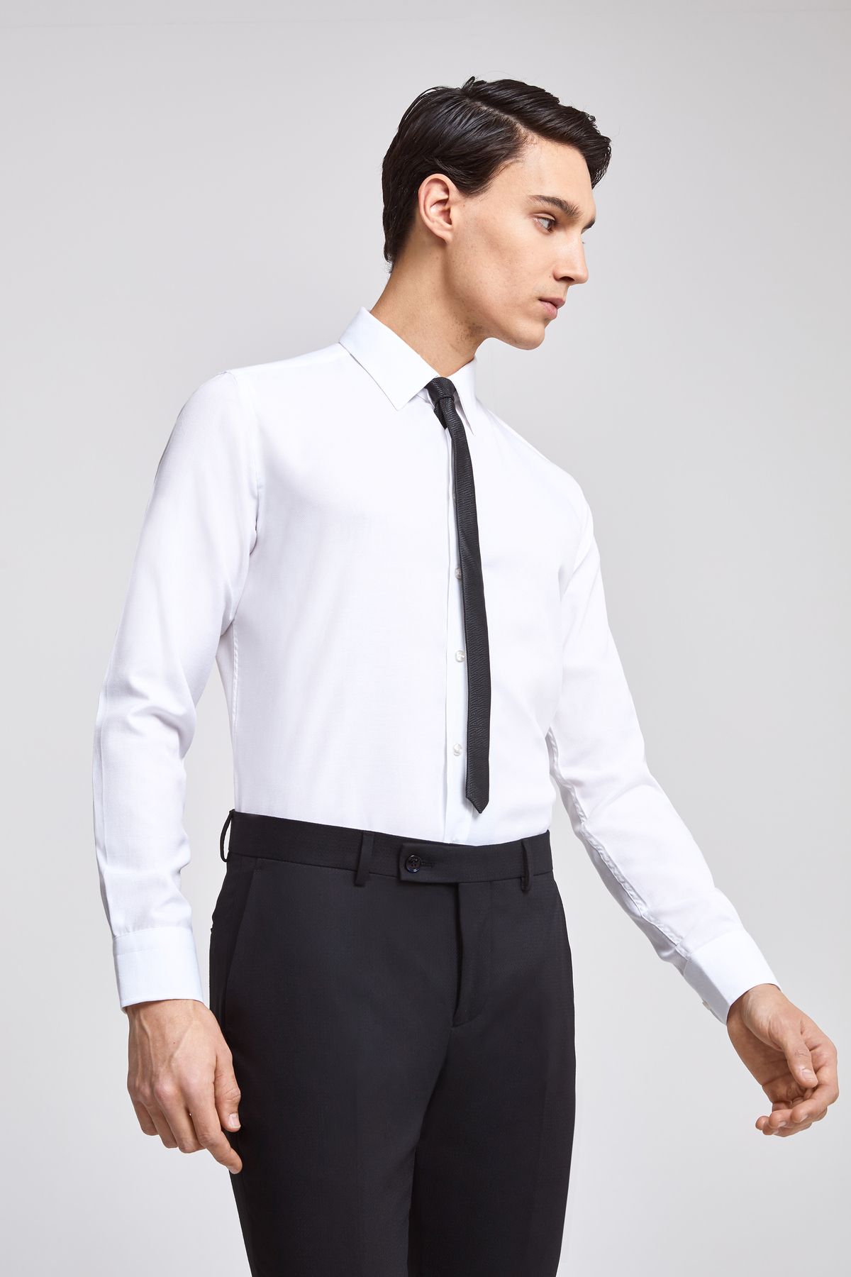 TWN Slim Fit Beyaz BaskılıGömlek