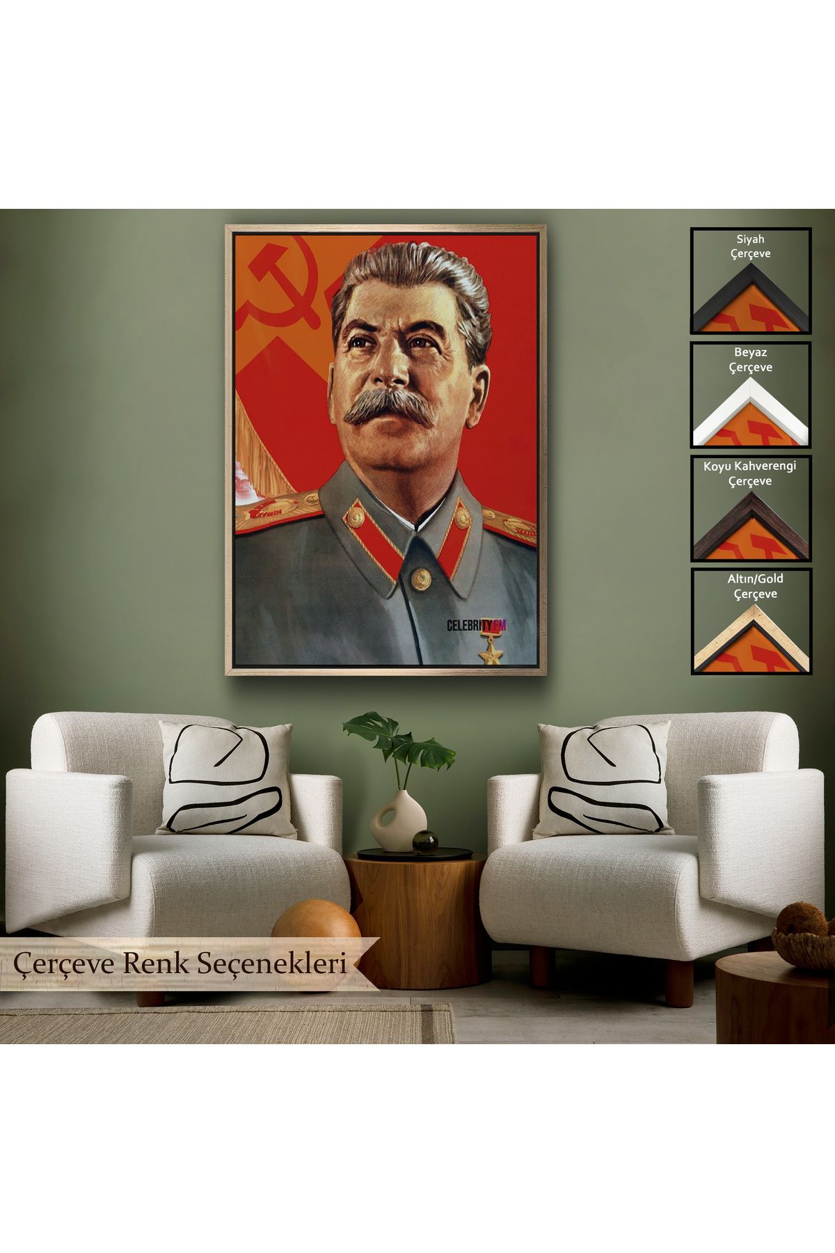 Çerçeveli Joseph Stalin Rusya Ve Sovyetler Birliği Sscb Tablo-7683