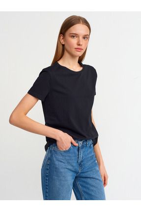 3471 Bisiklet Yaka Basic T-Shirt-Siyah Image 0
