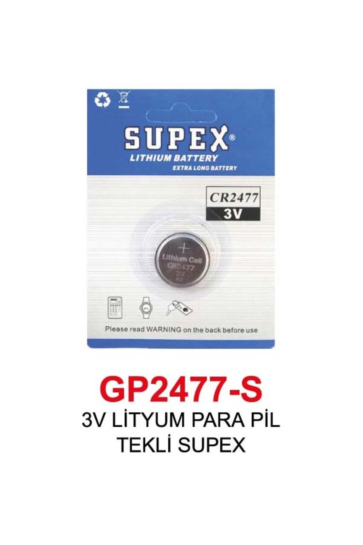 Supex 3V LİTYUM PARA PİL2477-S TEKLİ SUPEX