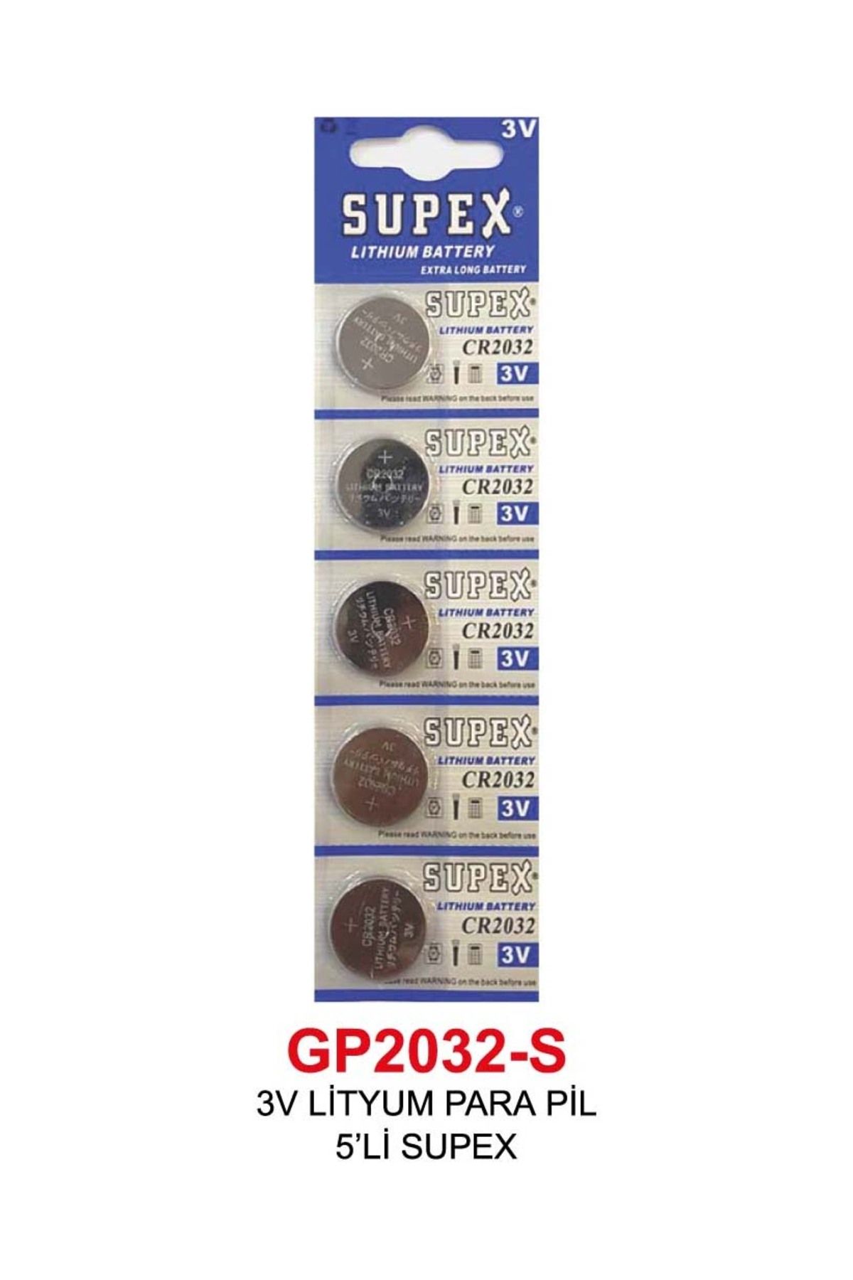 Supex 3V LİTYUM PARA PİL 5’LİSUPEX