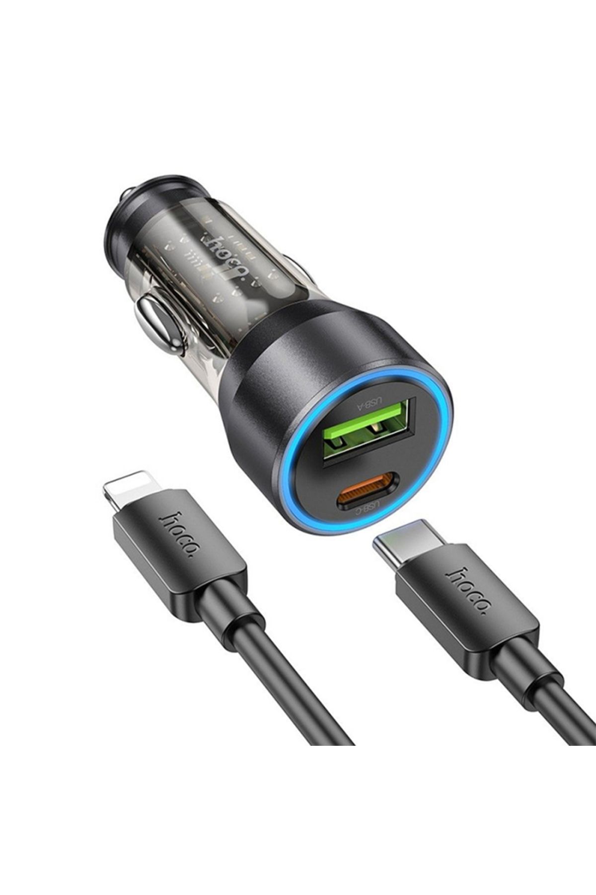 Nz12a Action Pd43w Usb Type-c Araç Çakmaklık Hızlı Şarj Aleti Type-c To Iphone Lightning Ka