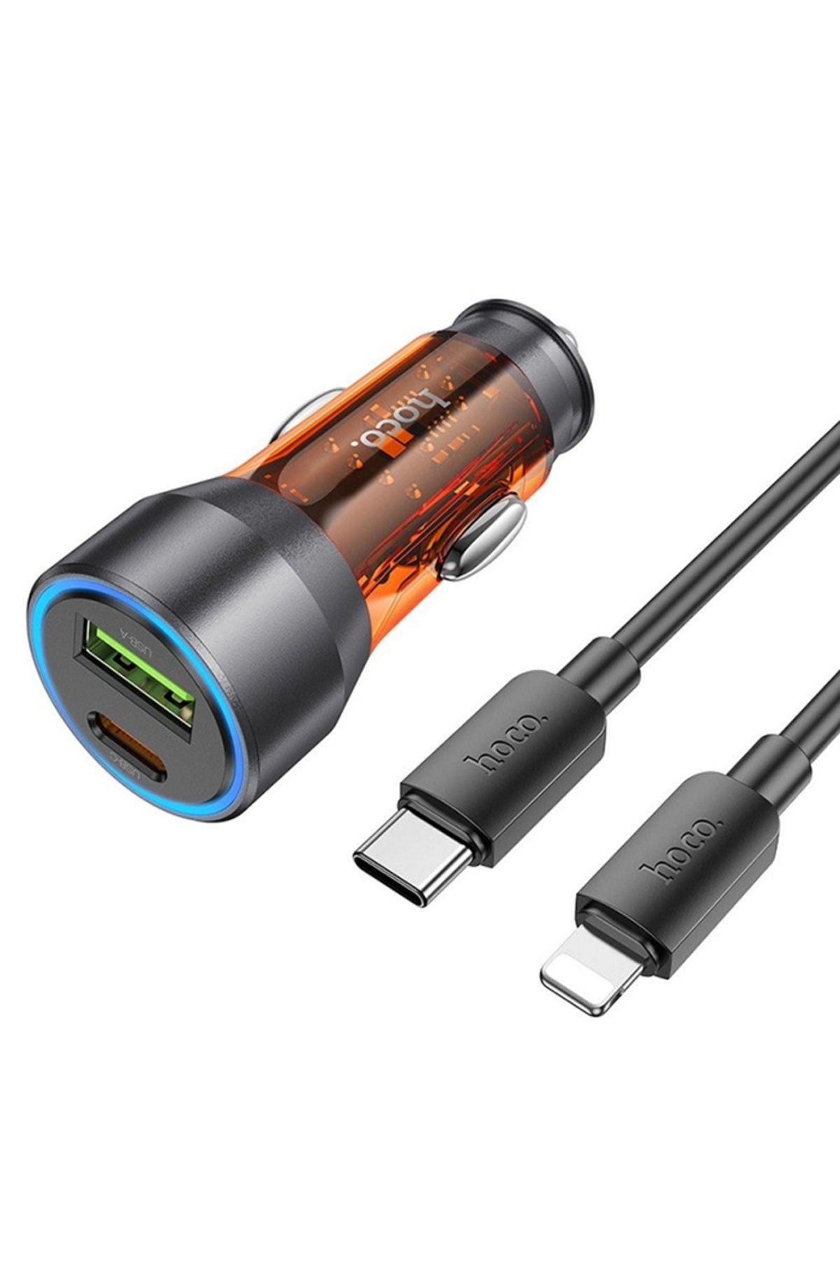 Nz12a Action Pd43w Usb Type-c Araç Çakmaklık Hızlı Şarj Aleti Type-c To Iphone Lightning Ka