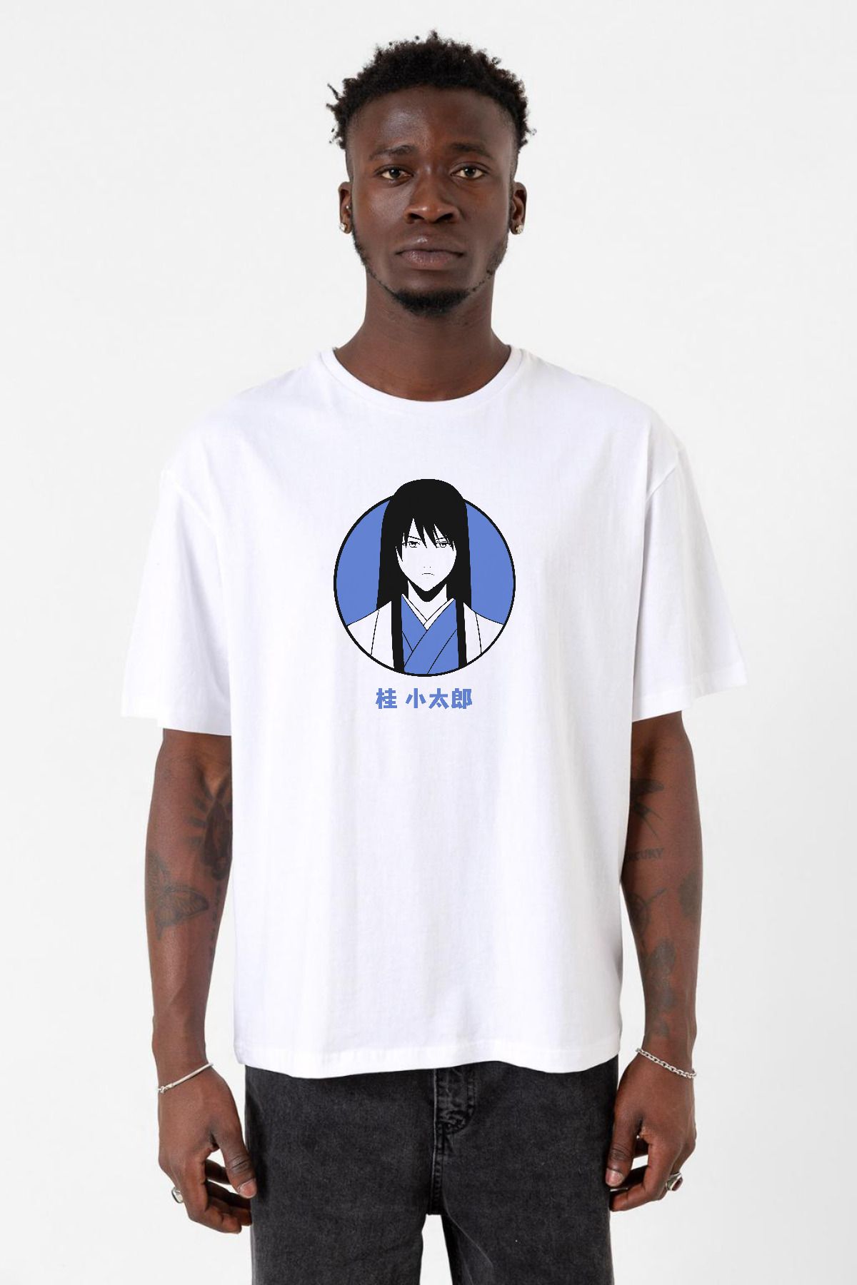 Tshirthane Gintama AnimeKotaro Minimal Beyaz...