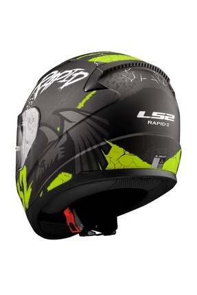 RAPID 2 RAVEN MAT SİYAH-GRİ-NEON SARI KASK Image 3