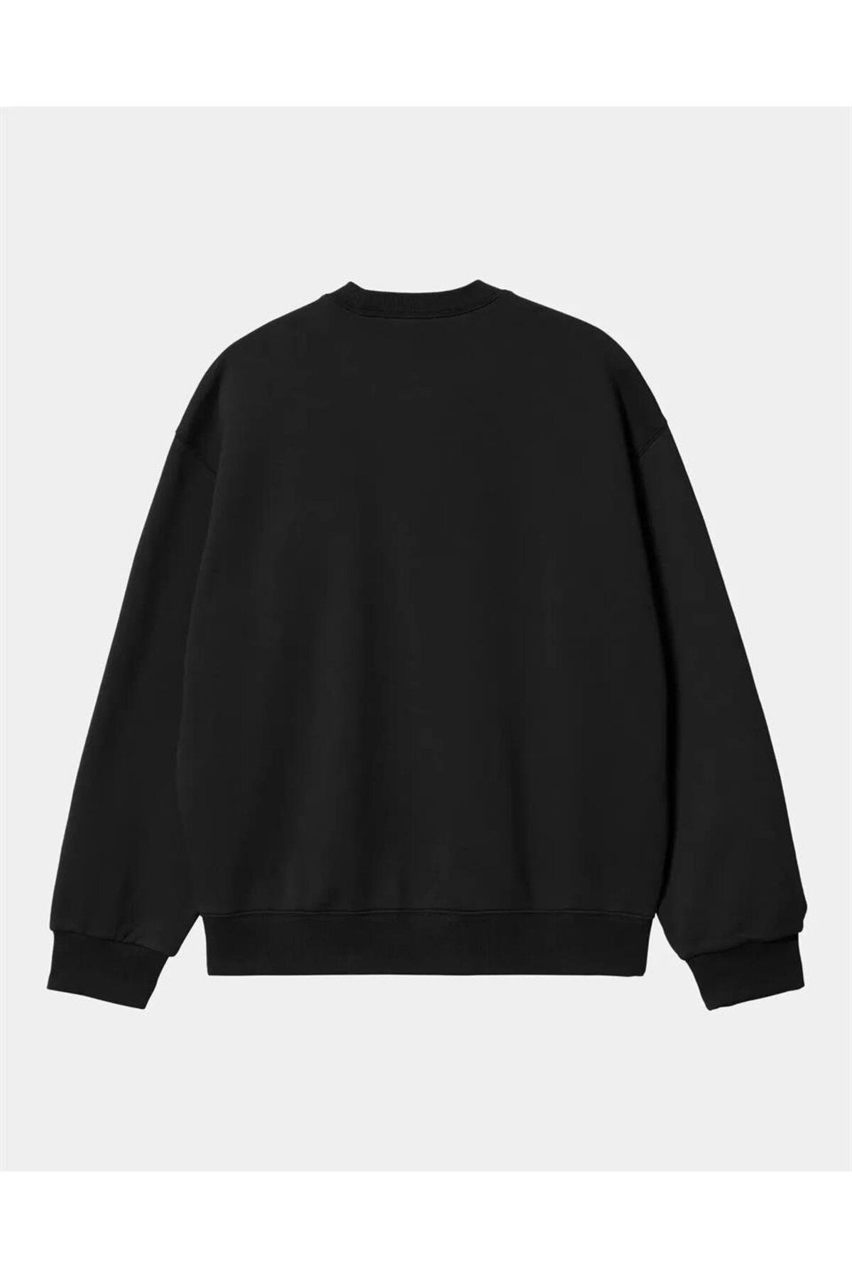 Loots  No Rise No Start Baskılı Siyah Unisex Oversize Bisiklet Yaka Sweatshirt